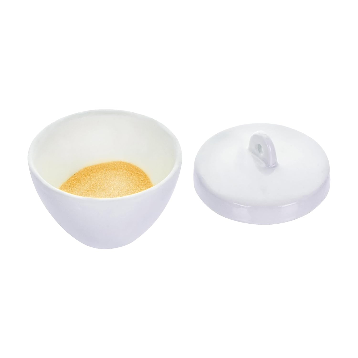 Eisco Labs Porcelain Crucible with Lid, Short Form, 50mL Capacity - Pack of 50