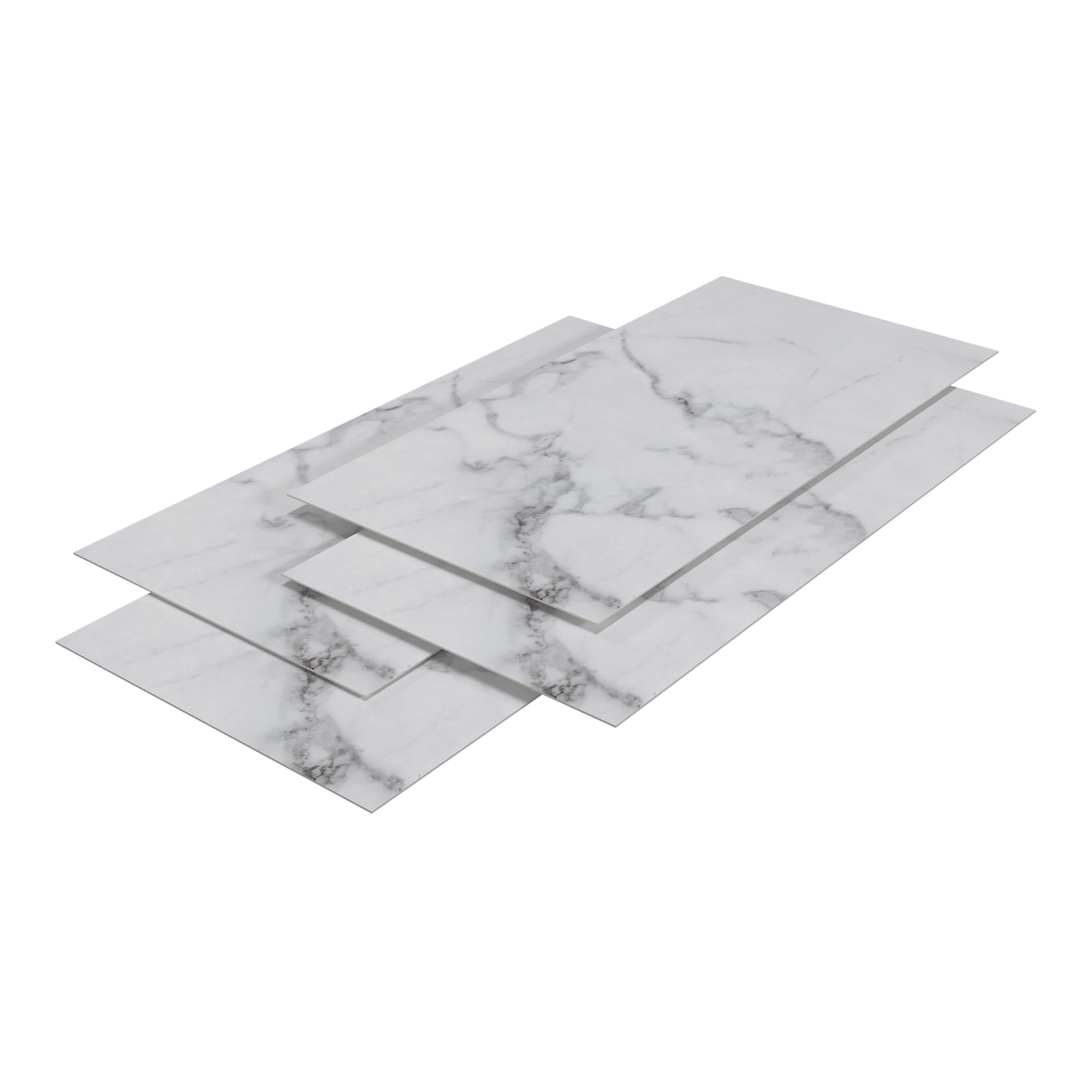[neu.haus] Decorativo Conjunto de 4 Paneles de Pared Bladel Revestimiento de Paredes para Ducha Baño Cocina Salón Resistente a la Humedad de PVC Grosor 3 mm 120x60cm - White Marble