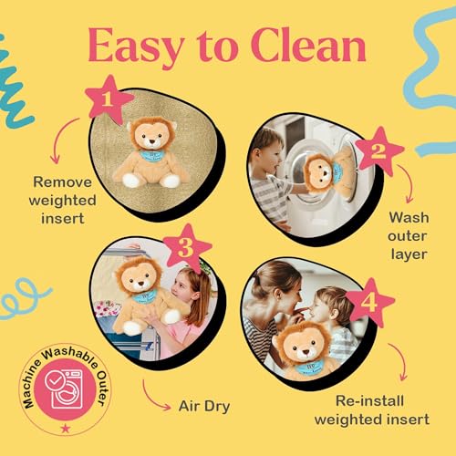 Image of Lilly's Love Weighted Stuffed Animals for Adults & Kids - 5lb Calming Lion Plush for Anxiety, ADHD & Sensory | Machine Washable Weighted Stuffed Animal w /Removable Insert | Leo The Lion