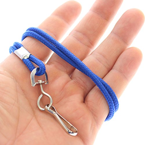 10 Pack - Premium Round Id Badge Neck Lanyards For Card Holders And Name Tags - 36 In Non-Breakaway Heavy Duty Cord & Secure Metal Swivel J Hook Clip By Specialist Id (Royal Blue) #TOP1