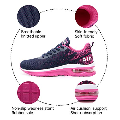 Romensi Womens Running Shoes Fashion Breathable Tennis Air Cushion Sneakers (Violet Us 7 B(M) #TOP1
