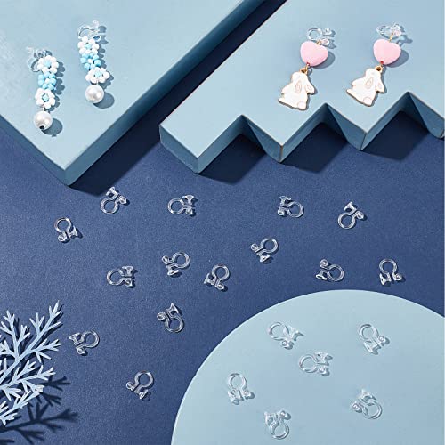 SUNNYCLUE 1 Box 250Pcs Clip on Earrings Converters Ear Clips Non Pierced Painless Plastic Transparent U Type on Earrings Findings for jewellery Making Accessories DIY Dangle Craft - Image 4