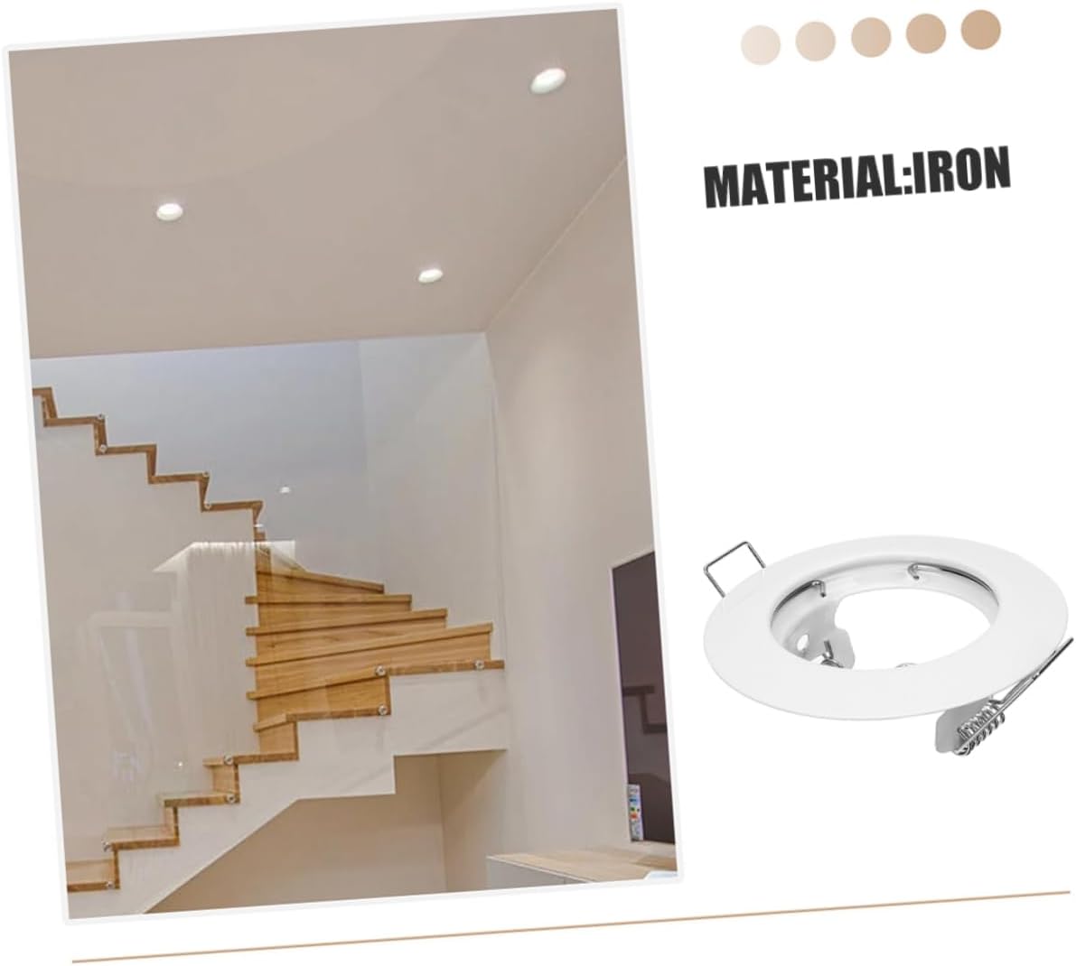 Spotlight Bulbs Ceiling Light Cover Recessed Light Trim Ring White 50mm Cutout Stylish Elegant Design