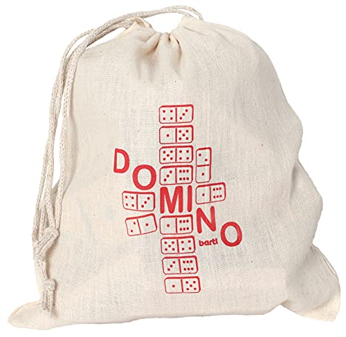 Bartl 103926 Extra großes Domino XXL aus Buchenholz Natur ideal für kleine Kinder und Senioren (28 Spielsteine 72 mm x 36 mm) mit praktischem Baumwollbeutel