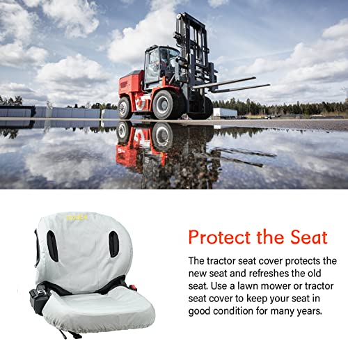 Image of Forklift Tractor Seat Cover, 600D Oxford Cloth Weatherproof Durable Seat Cover for Toyota Forklift Seat Backrests 22 inch H, Approx 20 inch W