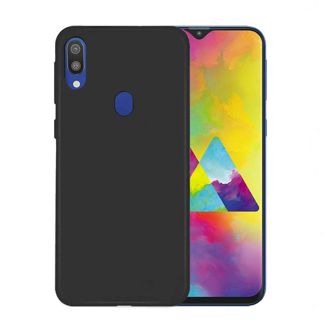 VELFO Soft Silicon Back Cover Case for Samsung Galaxy M20 - {Black}