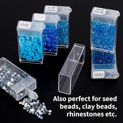 SGHUO 64 Grid Diamond Painting Storage Containers Diamond Art Accessories Tool Box Craft Storage with Adjustable Dividers for Beads, Art DIY, Crafts, Jewelry, Plastic Organizer with Label Stickers3