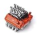 RC Car G142S FST V8 Symulacja Osłony Silnika Wentylatory Silnika Chłodnicy Dla 1/10 RC Crawler Dla TRAXXAS TRX4 TRX6 Dla A-XIAL SCX10 90046 (Color : Red)