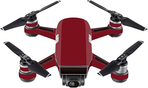 MightySkins Skin para DJI Spark Mini Funda protectora, durable, único y vinilo deca, Burgundy), DJSP-Solid Burgundy