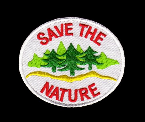 Toppa ricamata termoadesiva Save The Nature per ambientalisti e attivisti. - Italia