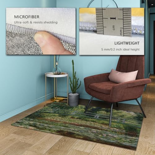 Tapis de salon vert rose lavable en machine 90x150cm grand antidérapant - 6