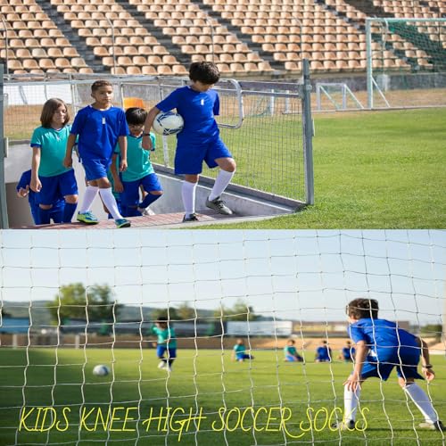 Image of ENBAOHUI 3 Pairs Toddler Soccer Socks - Kids Boys Girls Knee Socks