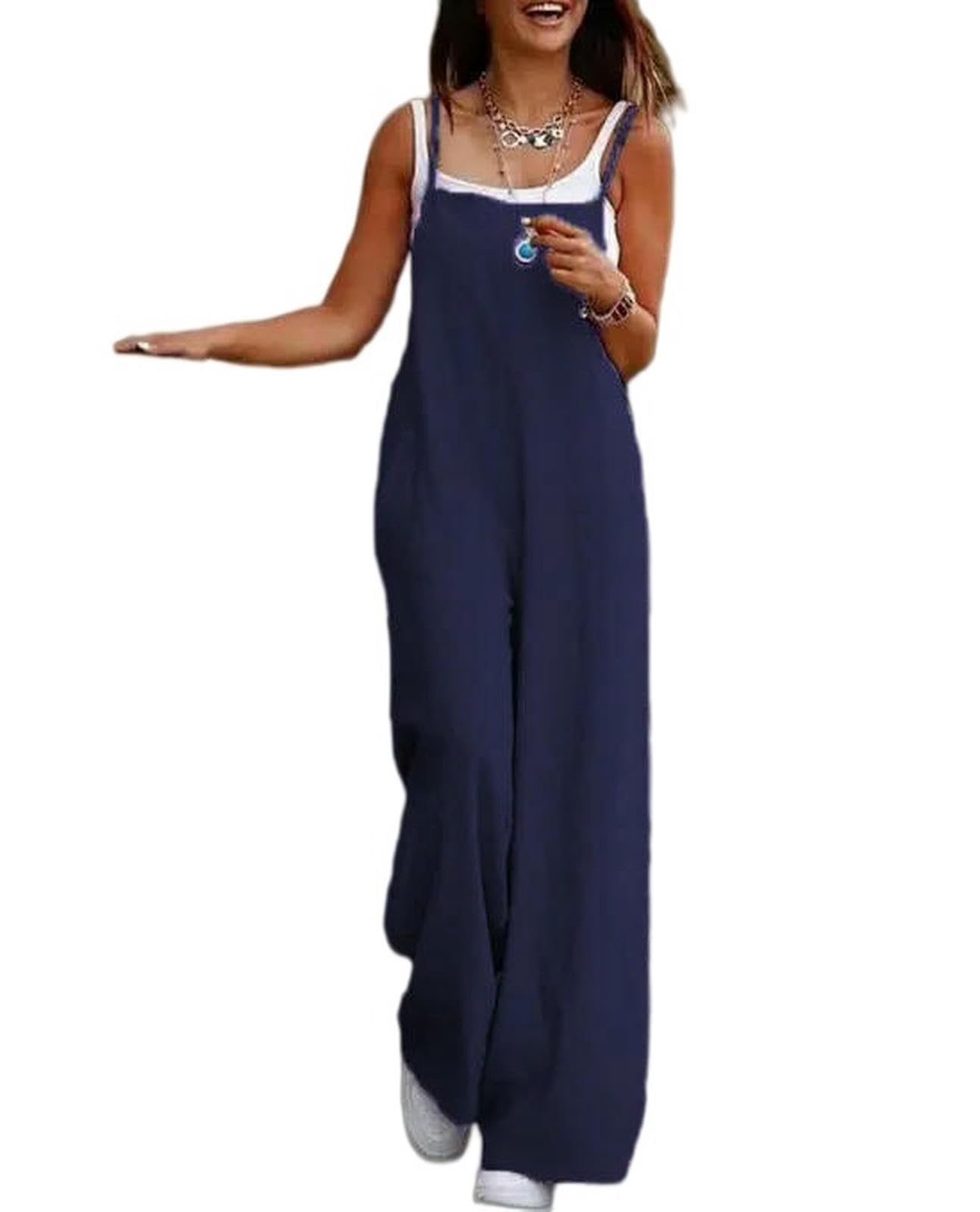 Mono De Verano Mono Informal De Moda Y Corte Holgado para Mujer, Tallas Grandes S-5Xl