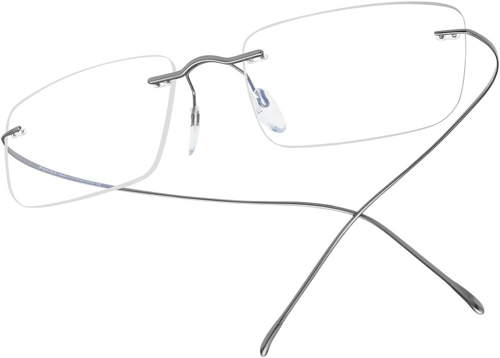 Titanium Glasses Frame,Rimless Frameless Optical Eyewear Eyeglasses for Men and Women F85634