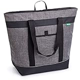 Jumbo Insulated Cooler Bag (Charcoal) with HD Thermal Foam Insulation. Premium Quality Soft Cooler Makes a Perfect Insulated Grocery Bag, Food Delivery Bag, Travel Cooler bag, or Beach Cooler