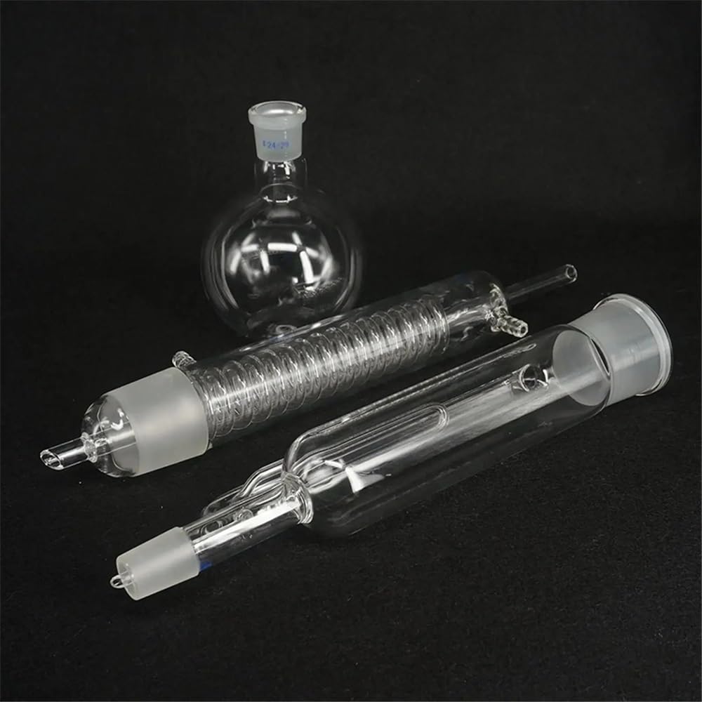 Strumenti da laboratorio e attrezzature Capacità 500 ml Vetro Superiore 50 mm Inferiore 24 mm Apparecchio di estrazione con condensatore Vetreria da laboratorio