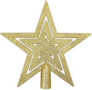 ANECO 20 cm Glitter Star Christmas Tree Topper Decoration Shatterproof Star Treetop for Christmas Tree Ornament