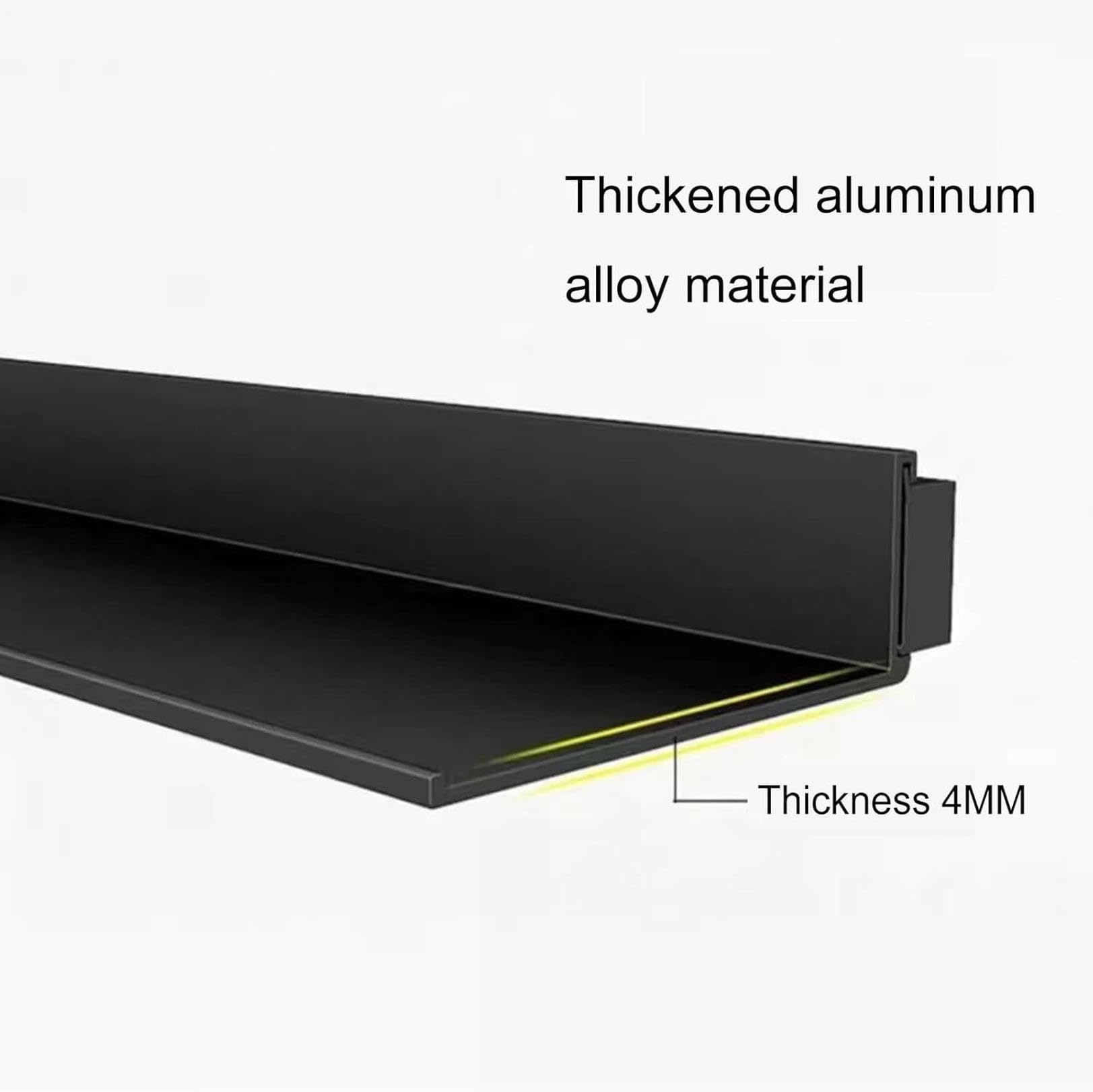 Mensole da Parete galleggianti con Luce a LED, in Lega di Alluminio, portabottiglie da Parete （Gold-90x15cm）