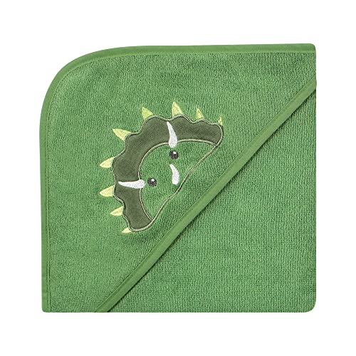 Image of Hudson Baby Unisex Baby Animal Hooded Towel 3pk and 15 Washcloths, Dinosaur, One Size