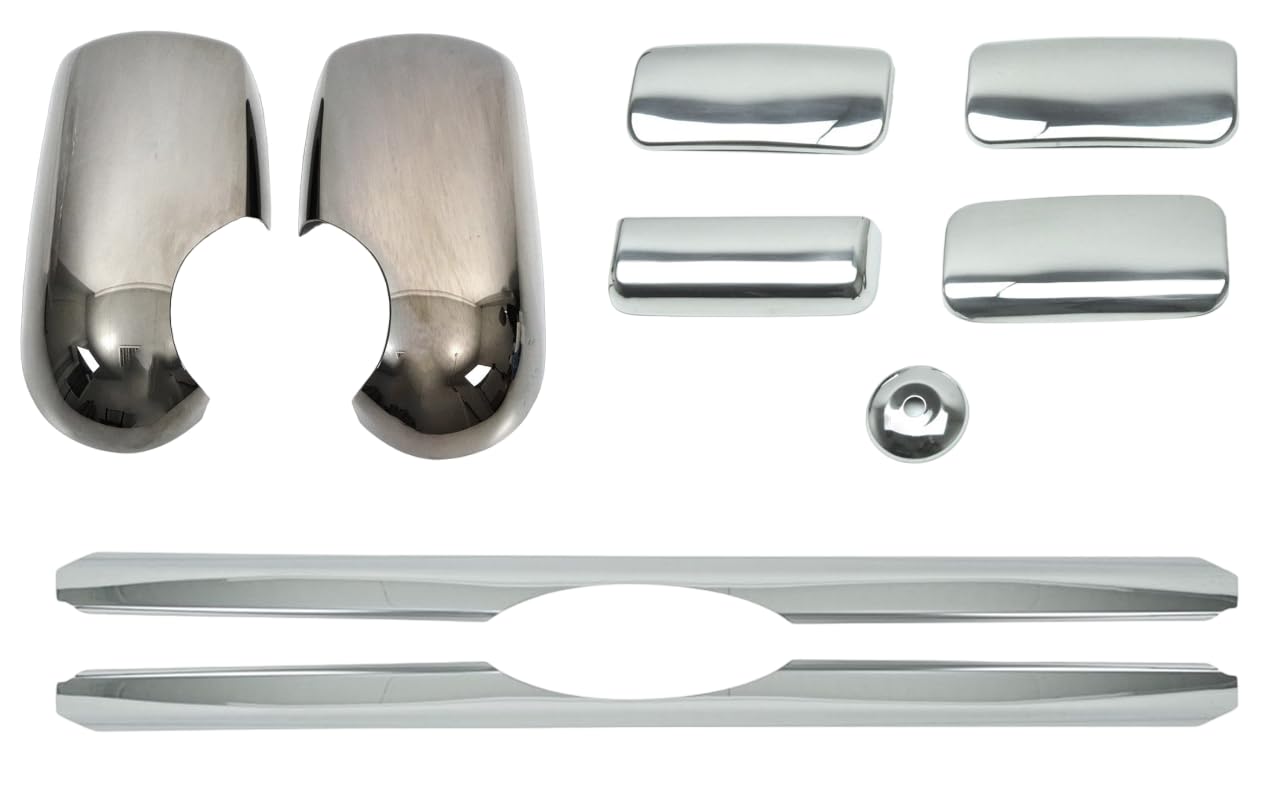 TRANSIT MK6 i MK7 ABS chromowane osłony lusterek, 2 sztuki, chromowany przedni grill ze stali nierdzewnej, 2 sztuki, chromowana osłona klamki drzwi ze stali nierdzewnej, 5 drzwi