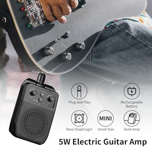 Joyo 041-JA05G-0011 Mini Guitar Amp 5W Portable Small Electric Guitar Practice Amp Bluetooth Rechargeable Guitar Amplifier Built-In 4 Effects Clean Distortion Overdrive Reverb thumb #1