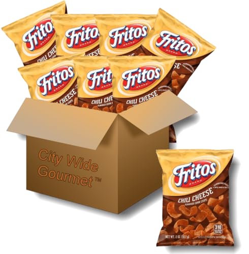 Fritos Chili Cheese Corn Chips, 2 ounce bags (Pack of 8), Bundled by City Wide Gourmet