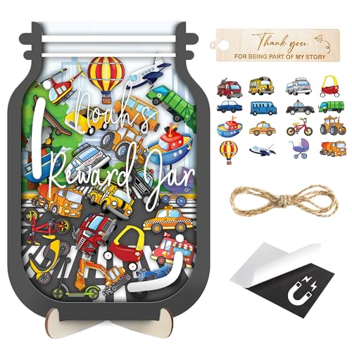 Image of Vehicle Magnetic Reward Jar for Classroom Kids Student Token Potty Training Chore Chart Toddler Boys Girls Good Behavior Management Tools Teacher Back to School Gifts Decor