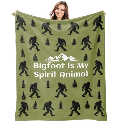 Kazdan Bigfoot Blanket 50x60 Big Foot Sasquatch Gifts Sasquatch Gifts Cool Bigfoot Gifts for Men Women Dad Grandpa Birthday Gift Throws Blanket