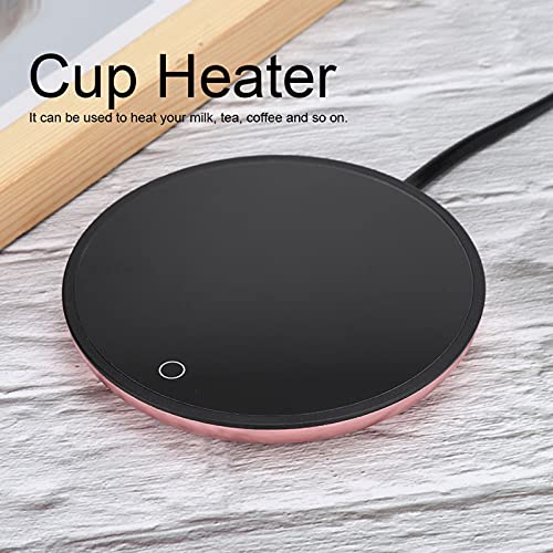 Portable Cup Warmer Pad, Electric Waterproof Touch Heating Cup Mat, 40℃-60℃ Intelligent Constant Temp Mug Warmer for Heat Your Milk, Tea, Coffee(110V-Rose Gold)
