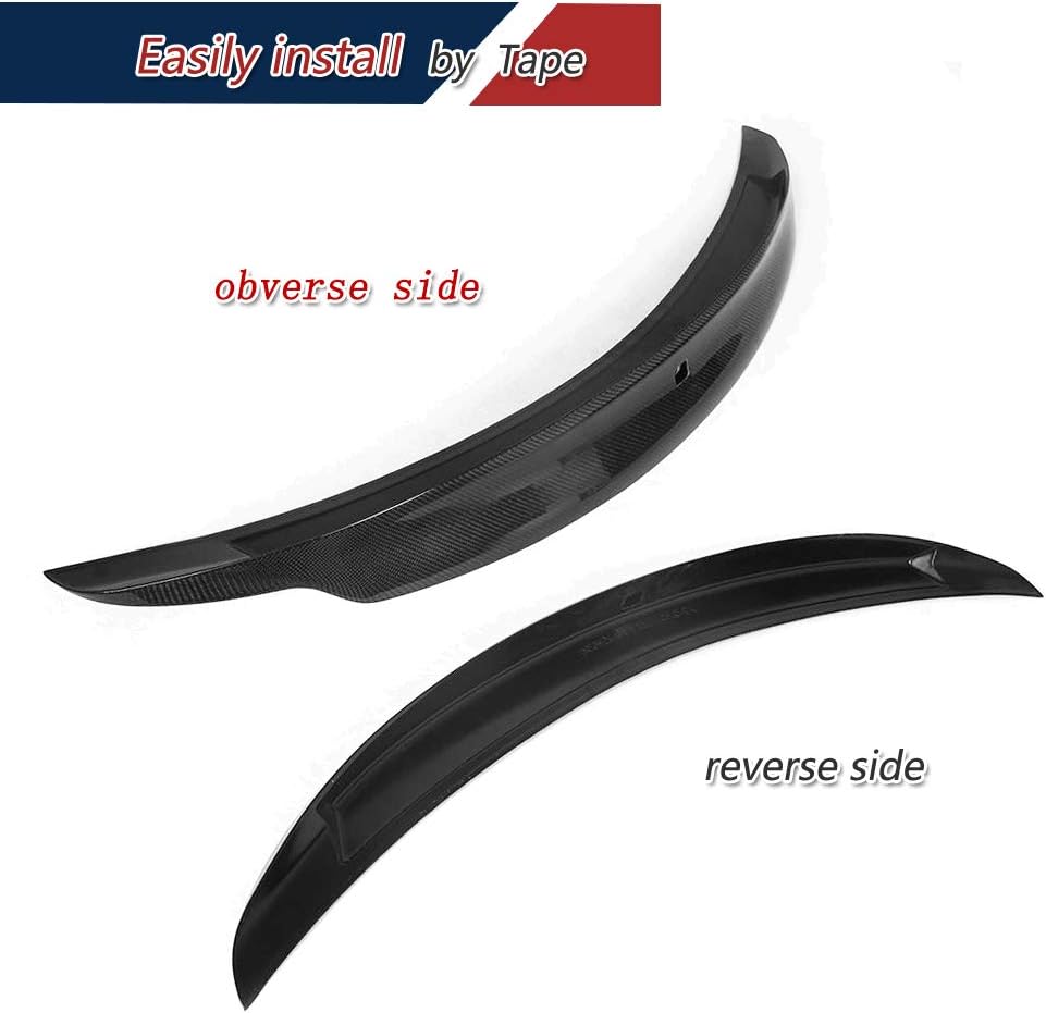 Real Carbon Fiber Trunk Spoiler Compatible with 2008-2015 Infiniti G37 Q60 Q60S Coupe Trunk Exterior High Kick Tail Deck Lid Wing Lip