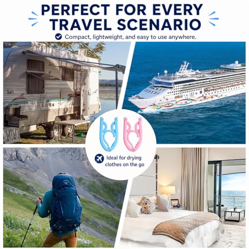 Cintres de voyage pliables, 10 pièces, accessoires essentiels pour bateau de croisière, support de séchage pliable pour vêtements – Image 6