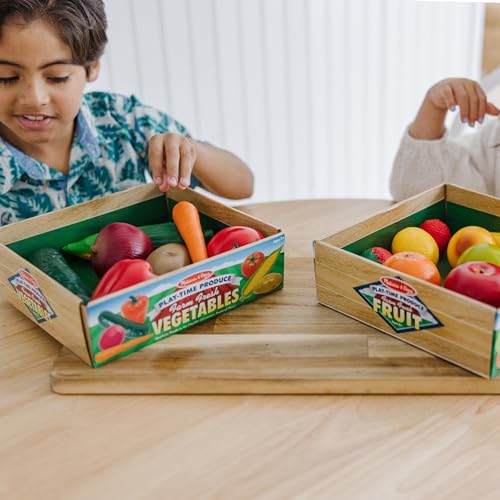 Melissa & Doug Play-Time Produce Fruit (9 pcs) and Vegetables (7 pcs) Realistic Play Food - image 9