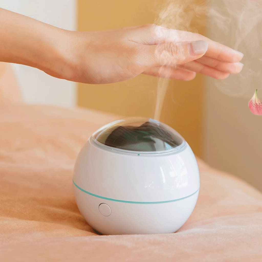 Habiba Luftbefeuchter Mini-Diffusor für ätherische Öle，100 ml Ultraschall-Raumduft-Aromatherapie-Diffusor，Kühlnebel-Luftbefeuchter mit 7 Farb-LED-Leuchten Still