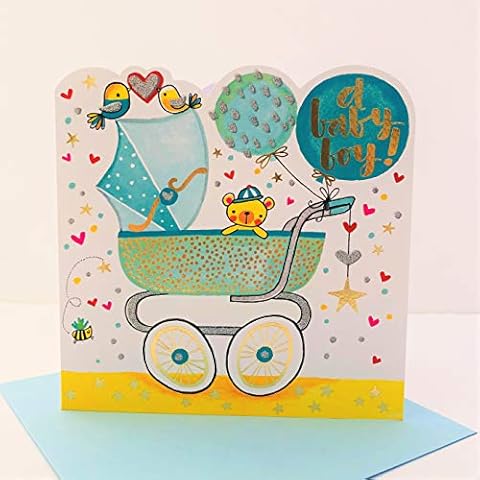 Rachel Ellen Baby Boy Card with Pram Cover