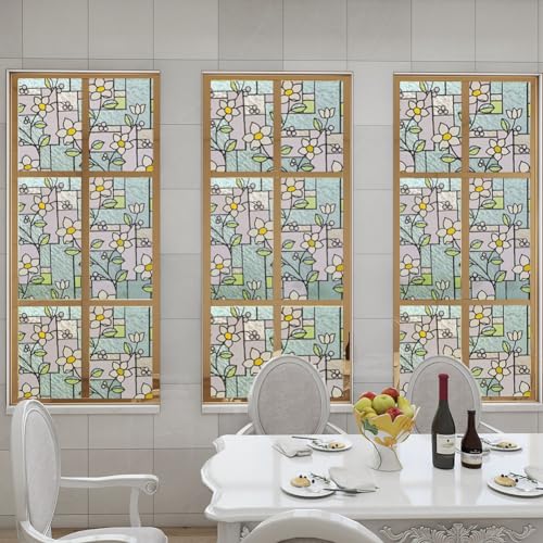 Película decorativa para ventana con flores de lirio miniatura 3