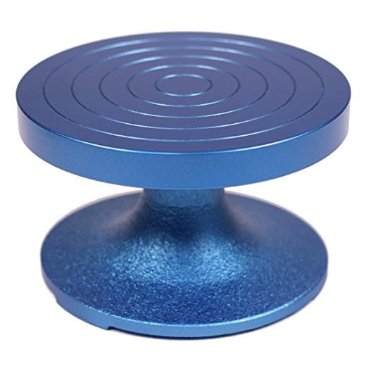Creative Hobbies BW-18M Professional Sculpting Wheel Turntable 7 Inch Diameter, Heavy Duty Solid Cast Iron, Ball Bearing Design, Weighted Top, Blue Color