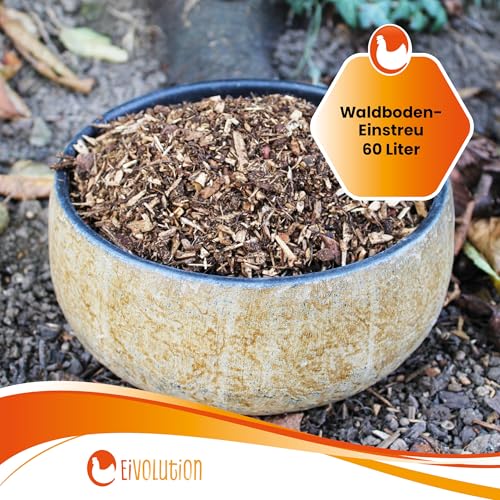 eivolution Waldboden-Einstreu 60L Kaninchen Hühner - Staubfrei, Kompostierbar & Geruchsbindung