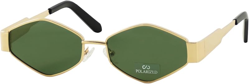 JiSoo lentes de sol polarizadas para mujer, lentes de sol hexagonales doradas, lentes de sol para mujer de los años 90, lentes de sol vintage para Rave