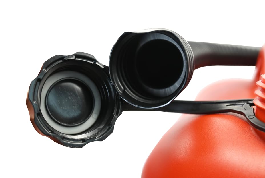 Tanica Carburante 10 Litri Rossa In Plastica Con Beccuccio Flessibile Per Tosaerba E Macchine