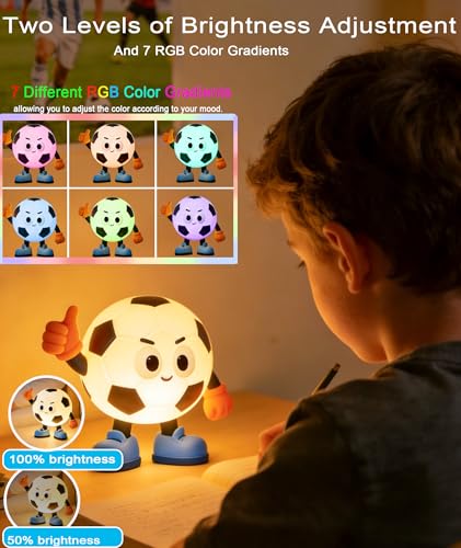 Lámpara de mesa fútbol para niños LED recargable USB-C miniatura 3