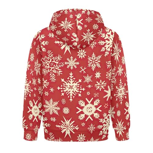 Kids Hoodies Sweaters Christmas Xmas Snowflake Hooded Sweatshirts with Big Pockets for Boys Girls B04000912