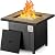 Bali Outdoors Propane Gas Fire Pit Table, 30 inch 50,000 BTU Square Gas Firepits with Fire Glass for Outside