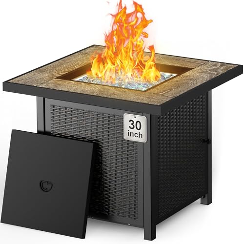 BALI OUTDOORS 50000 BTU Propane Fire Pit for Outdoor, 30 in Fire Pit Table Outdoor, Square Firepits...