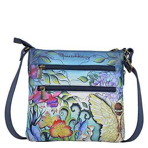 Image of Anuschka Women's Leather Crossbody Bag - Hand-Painted Genuine Leather Handbag with Adjustable Strap for Everyday Use - 550