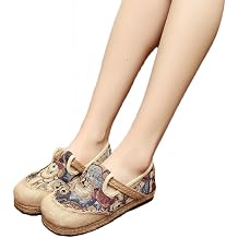 Ausom Womens Lastest Loafers Anti-slip Bear Pattern Canvas Slip on Fashion Flats