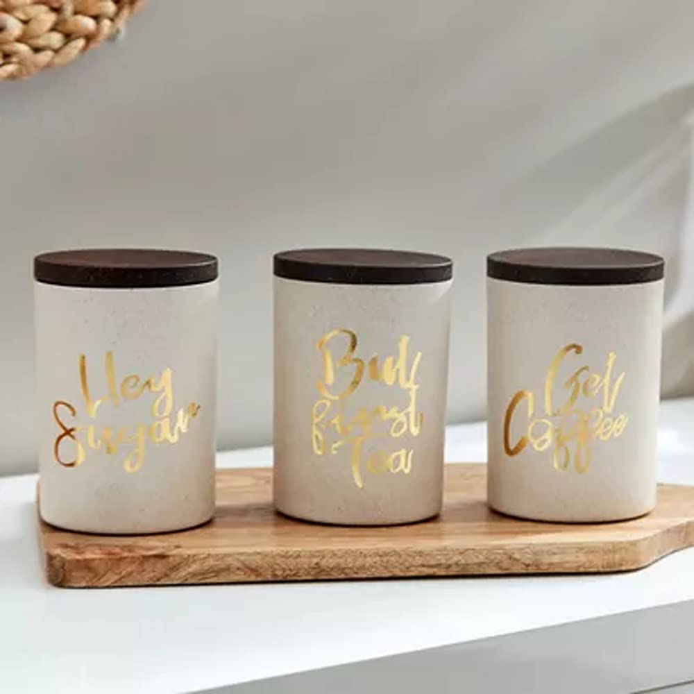 Tea Coffee Sugar Jars - Set of 3