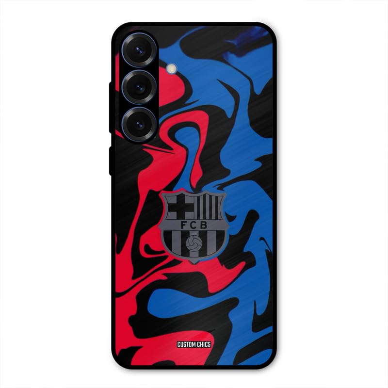 Image of PrintShield FC Barcelona Comic Back Cover for Samsung Galaxy S25 Plus, Shockproof Printed Phone Case with Soft TPU Sides & Anti-Slip Grip