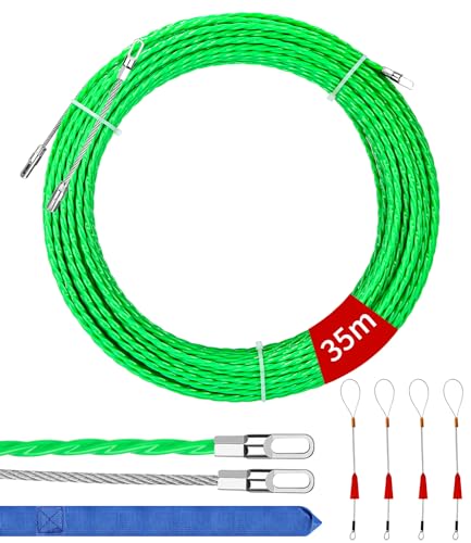 SinLaw Guia Pasacables 35m, Ø 4.5 mm con 4 Muelle, Verde
