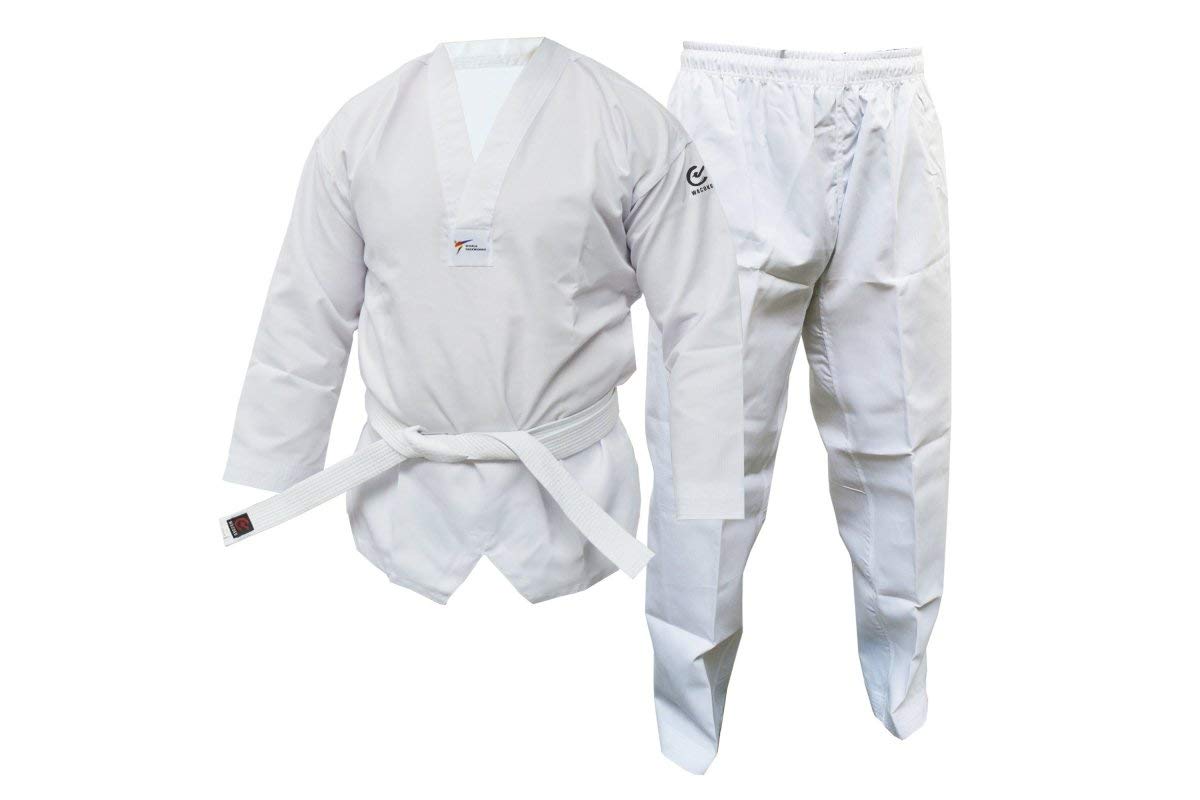 Wacoku Taekwondo Uniform Adult Kids Dobok WT Approved Mens Womens White (5/180cm)