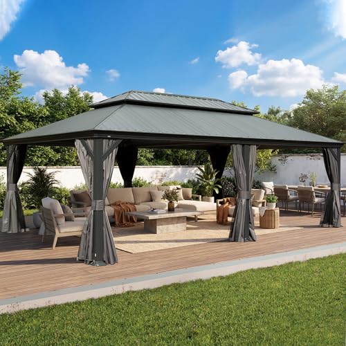 Domi 12x18 Hardtop Gazebo with Resin Roof